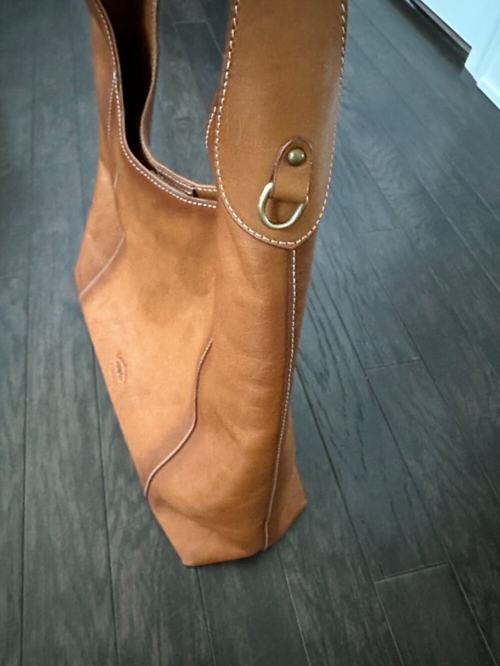 Brown/Tan Leather Cavalcanti Hobo/Tote Bag - Picture 3 of 10